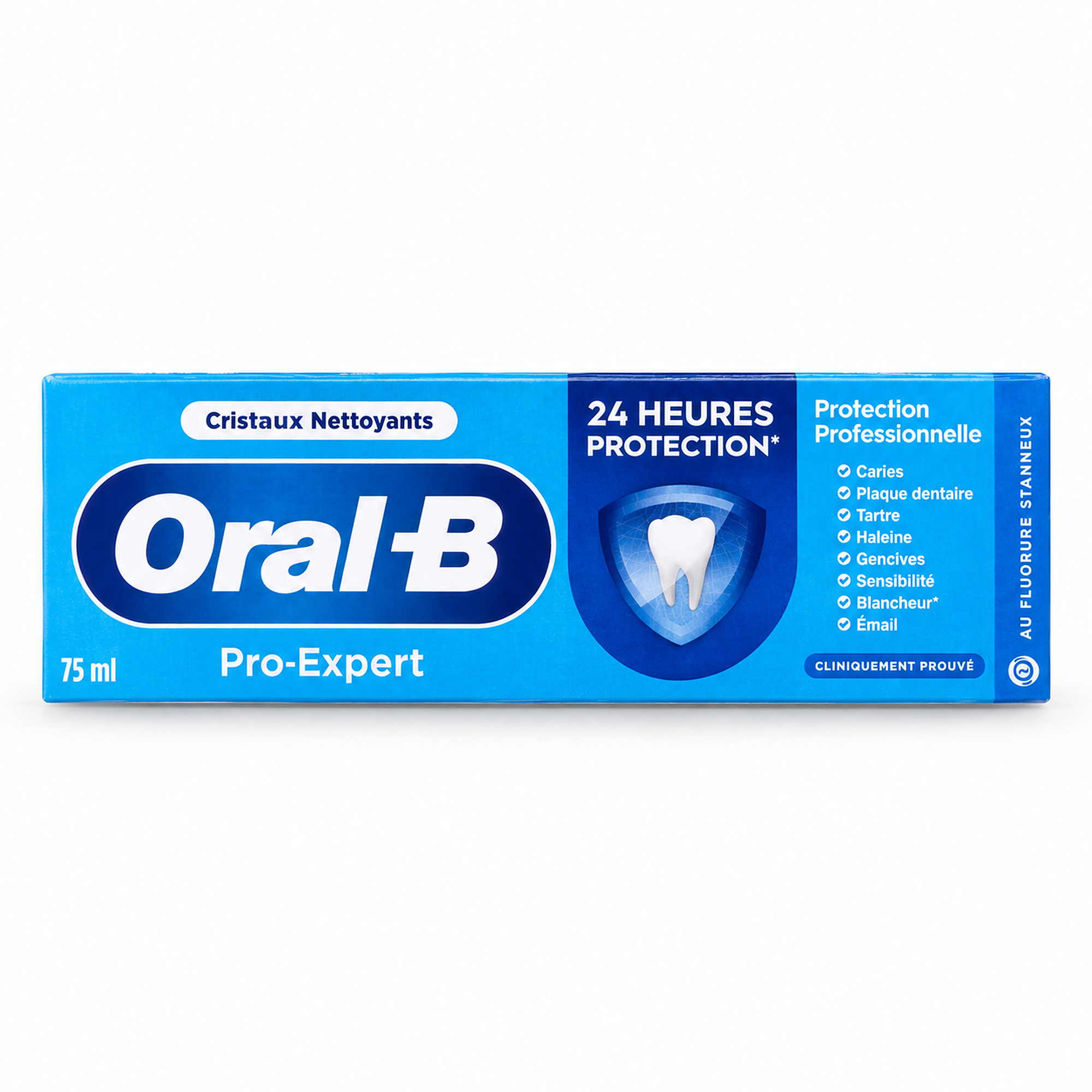 Oral-B Pro-Expert Cristaux Nettoyants 24h 75 ml - zdjęcie 2000x2000 Oral-B Pro-Expert Cristaux Nettoyants pasta do zębów z fluorkiem cyny 75 ml - opakowanie na białym tle